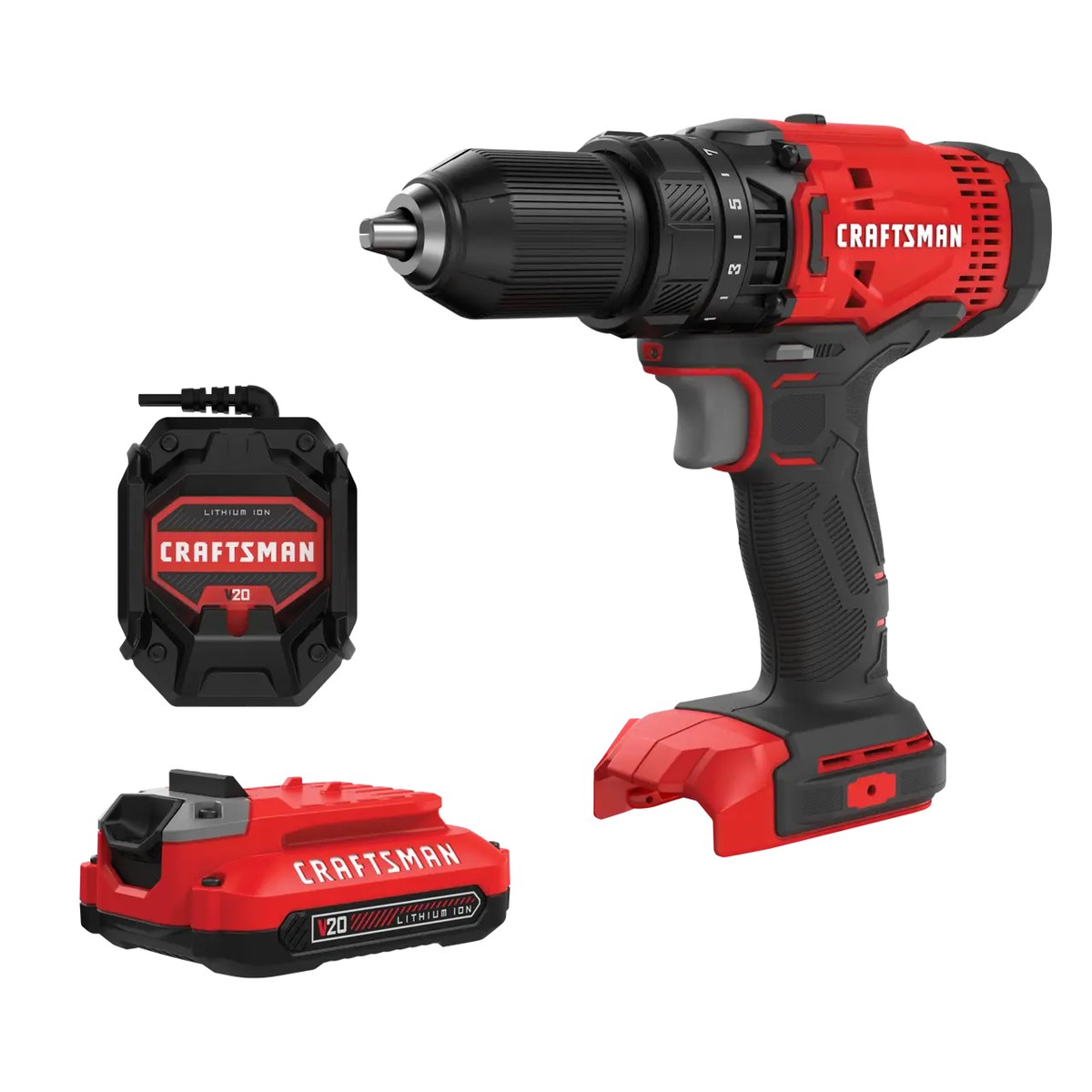 CRAFTSMAN V20 Cordless 1/2 in. Drill/Driver Kit (CMCD700C1)