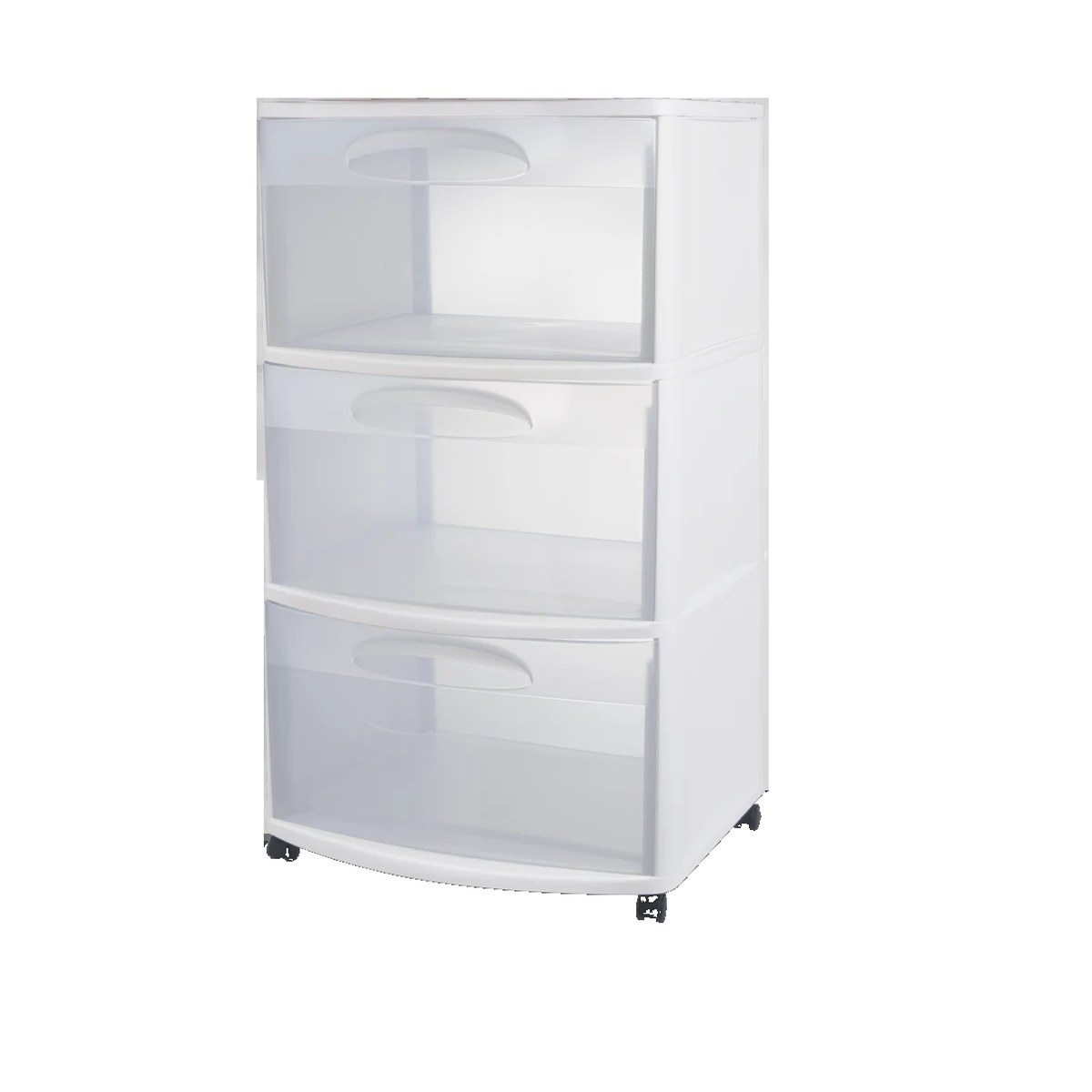 STERILITE 3-Drawer Wide Cart, White