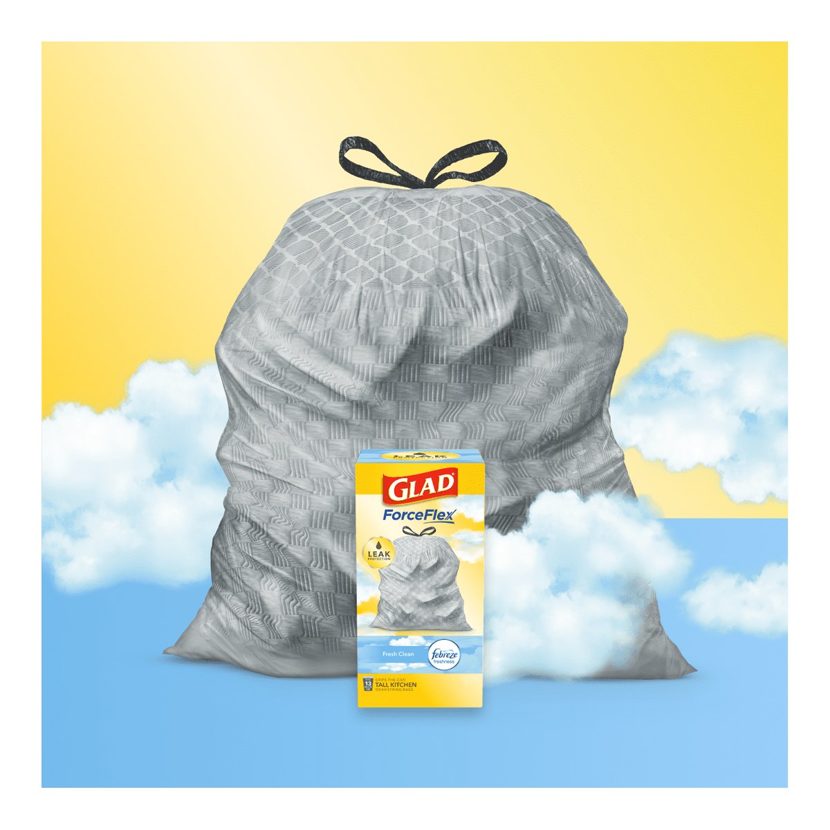 GLAD ForceFlex Tall Kitchen Drawstring Trash Bags, 13 Gal. — Fresh Clean