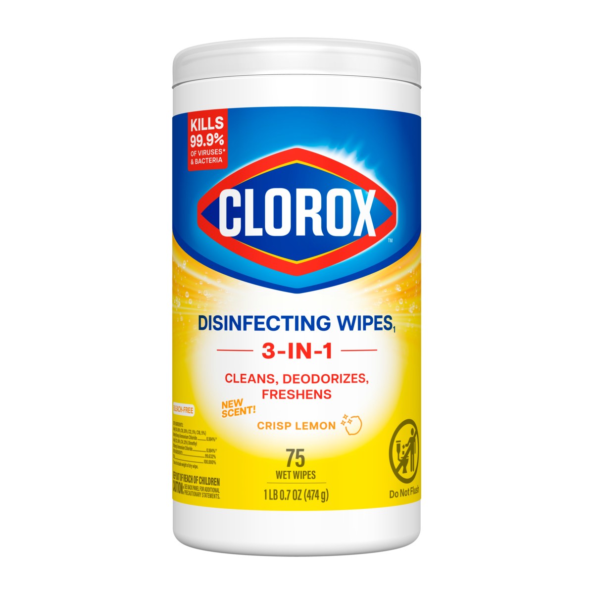 CLOROX Disinfecting Wipes, Crisp Lemon (75 ct.)